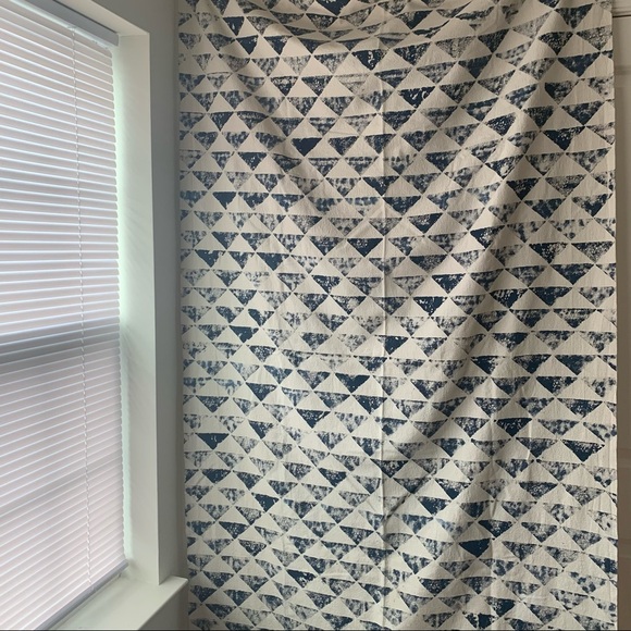 Handmade Blue Triangle Print Tapestry - Picture 1 of 5